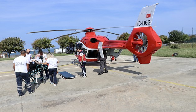 Ambulans helikopterle 9 ayda 198 hasta taşındı