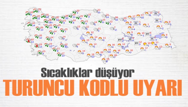 Meteoroloji'den hafta sonu için 'turuncu' kodlu uyarı! Sıcaklıklar düşüyor