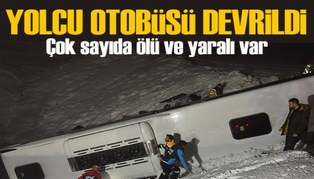 Bingöl'de yolcu otobüsü devrildi! Ölü ve yaralılar var
