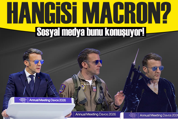 Macron'un Davos'ta taktığı gözlük sosyal medyada gündem oldu