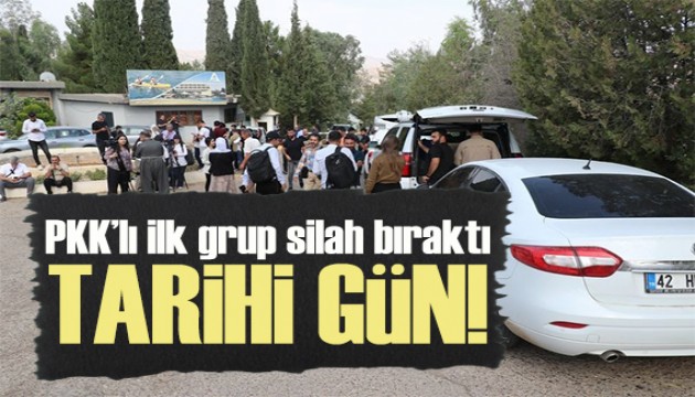 Süleymaniye'de tarihi tören: PKK'lı ilk grup silah bıraktı