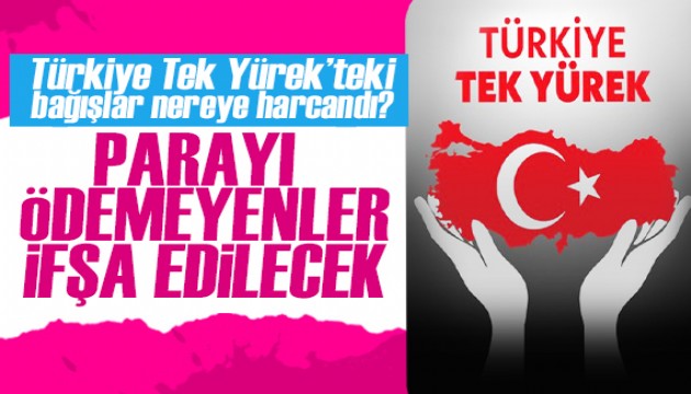 Türkiye Tek Yürek'teki bağış paralarını ödemeyenler ifşa edilecek