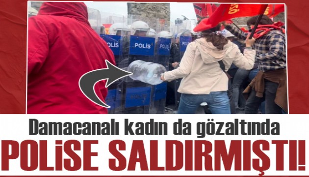 Polise damacana ile saldıran kadın gözaltına alındı