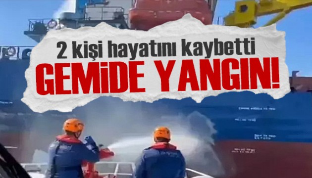 Pendik açıklarında gemi yangını