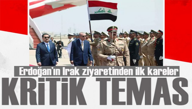 Cumhurbaşkanı Erdoğan'ın Irak ziyaretinden ilk kareler