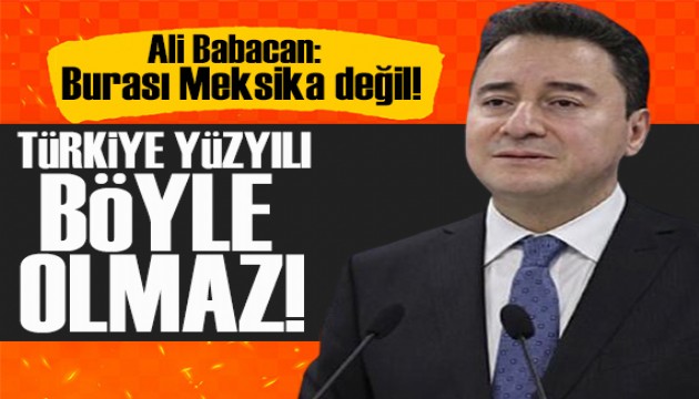 Ali Babacan o olaya tepki gösterdi: Burası Meksika değil!