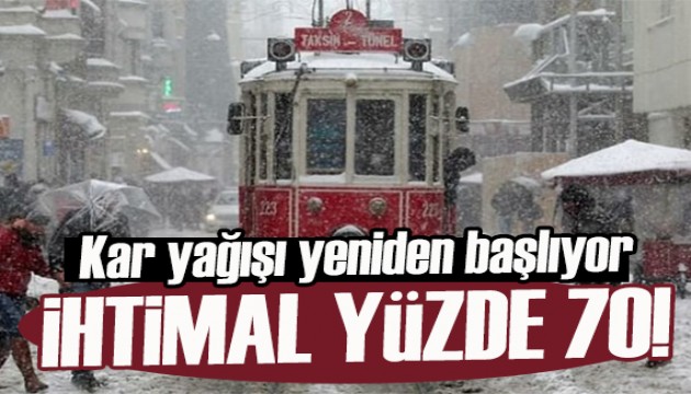 İstanbul'da kar ihtimali yüzde 70'e çıktı!