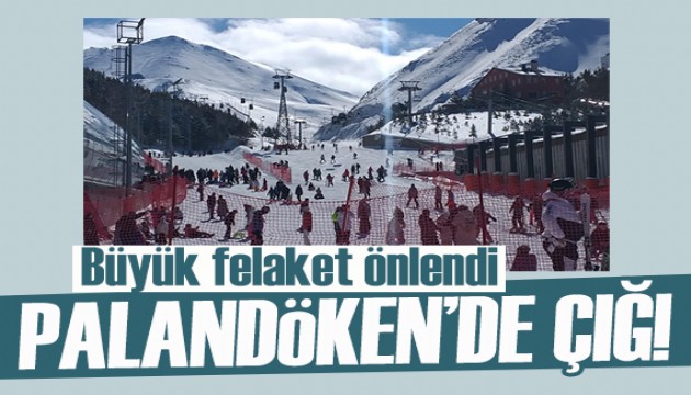 Palandöken'de kayakçılara kapalı olan alana çığ düştü