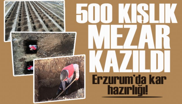 Erzurum'da kar hazırlığı: '500 kışlık mezar' kazıldı