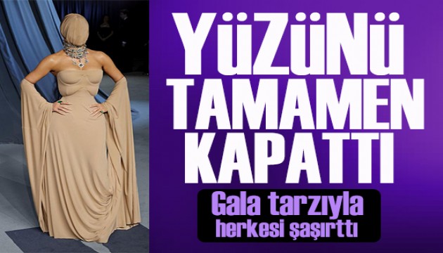 Kim Kardashian gala tarzıyla herkesi şaşırttı! Yüzünü kapattı