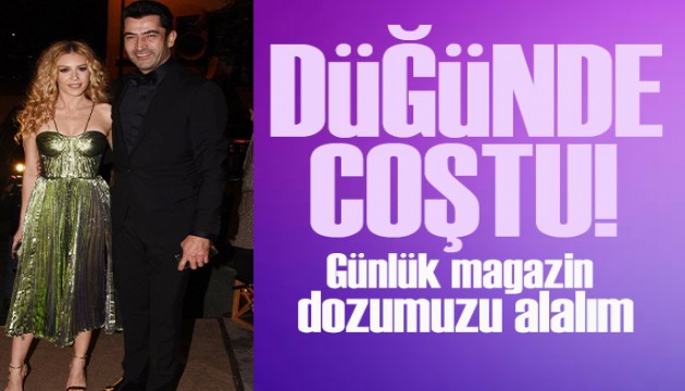 Kenan İmirzalıoğlu, eşi Sinem Kobal'ın kardeşinin düğününde Erik Dalı ile coştu