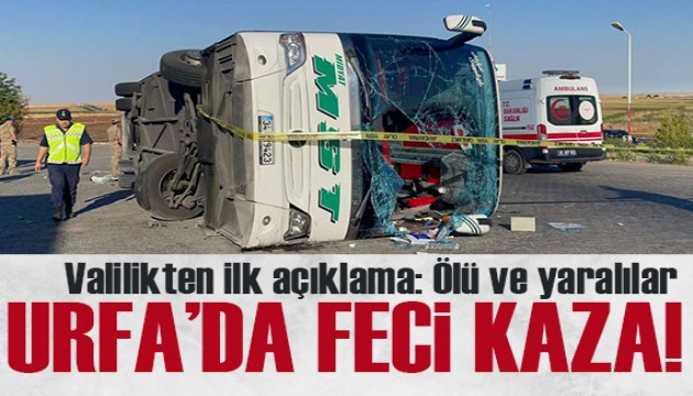 Şanlıurfa'da feci kaza... Otomobille çarpışan otobüs devrildi!