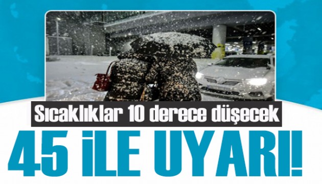 Meteoroloji'den 45 il için kar ve fırtına uyarısı