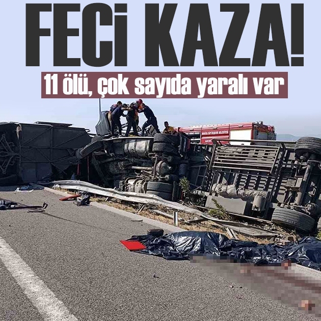 Manisa'da yolcu otobüsü ile çekici çarpıştı: 11 ölü, 27 yaralı