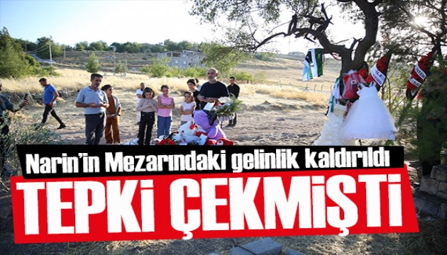 Tepki çekmişti: Narin'in mezarına koyulan gelinlik kaldırıldı!