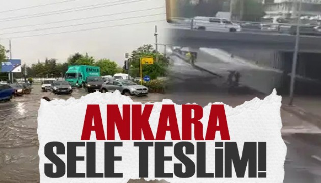 Ankara'da sağanak kabusu: Yol çöktü, alt geçitler su altında kaldı