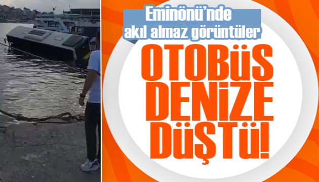 Halk otobüsü denize düştü