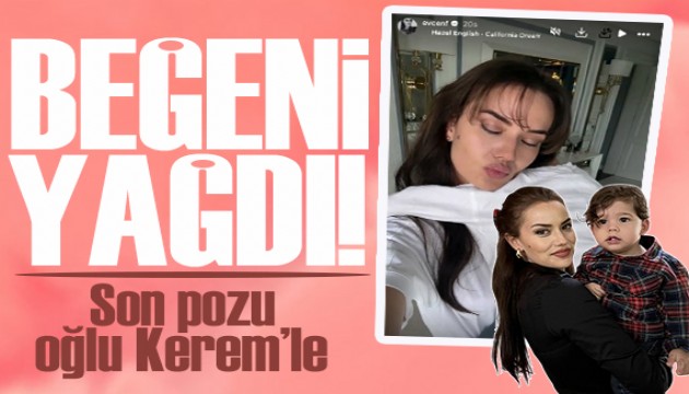 Fahriye Evcen'den çocuklu yeni kare! Son pozu oğlu Kerem'le