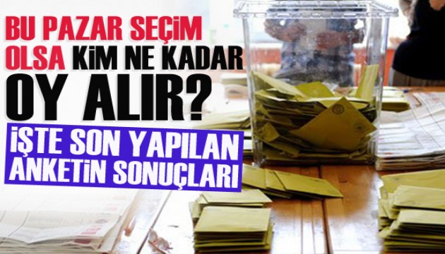 Son yapılan seçim anketinin sonuçları belli oldu!