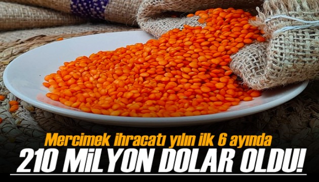 Mercimek ihracatı yılın ilk 6 ayında 210 milyon dolar oldu