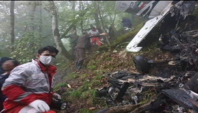Reisi'nin öldüğü kaza yerinden görüntüler
