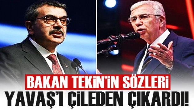 Bakan Yusuf Tekin'in sözleri Mansur Yavaş'ı çileden çıkardı