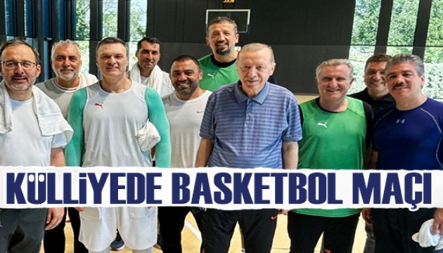 Erdoğan’dan külliyede basketbol maçı