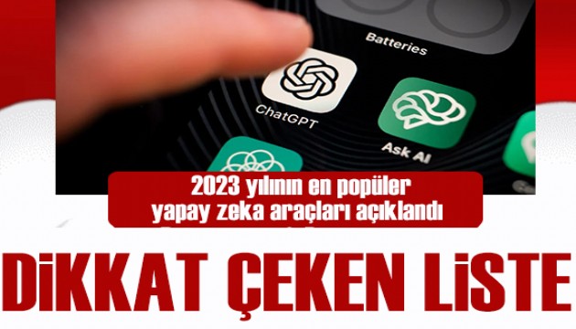 2023 yılının en popüler yapay zeka araçları açıklandı!