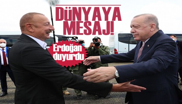 Erdoğan Azerbaycan'da duyurdu: Tüm dünyaya mesaj olacak