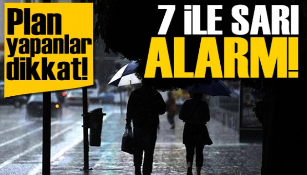 Plan yapanlar dikkat! Meteoroloji'den yeni uyarı: 7 il için sarı kodlu alarm