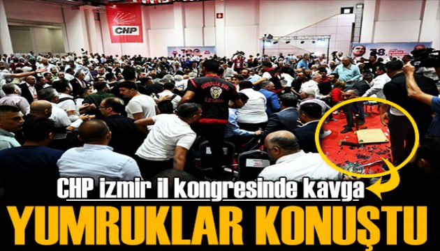 CHP İzmir İl Kongresi'nde yumruklar konuştu! Tunç Soyer'in üstüne yürüdüler