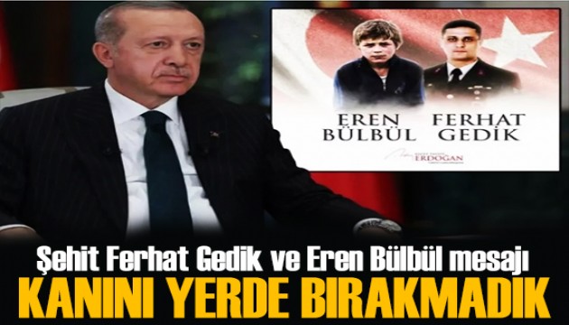 Erdoğan, Şehit Eren Bülbül ve Ferhat Gedik'i andı: Mücadelemiz devam edecek