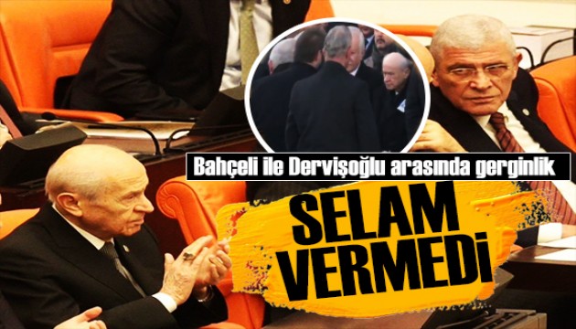 Bahçeli ile Müsavat Dervişoğlu arasında gerginlik! Kameralara yansıdı