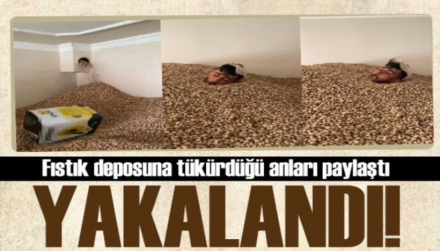 Fıstıkların depolandığı yere tükürdü! Kayıplara karışan şahsı emniyet güçleri yakaladı