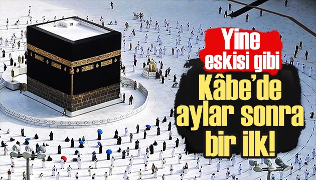 Kabe'de mesafesiz ilk cuma kılındı