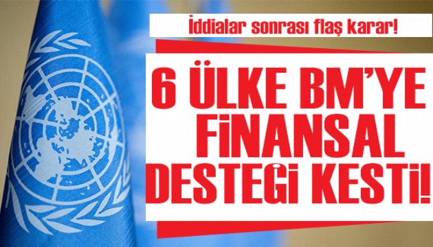 İddialar sonrası flaş karar! 6 ülke BM'ye finansal desteği kesti!