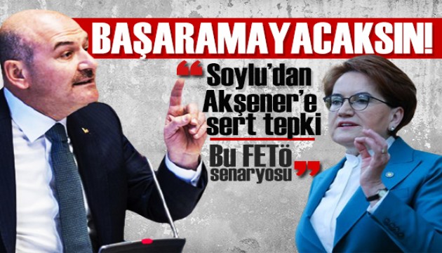 Bakan Soylu'dan Akşener'e sert tepki: Başaramayacaksın!