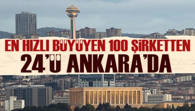 En hızlı büyüyen 100 şirketten 24'ü Ankara'da