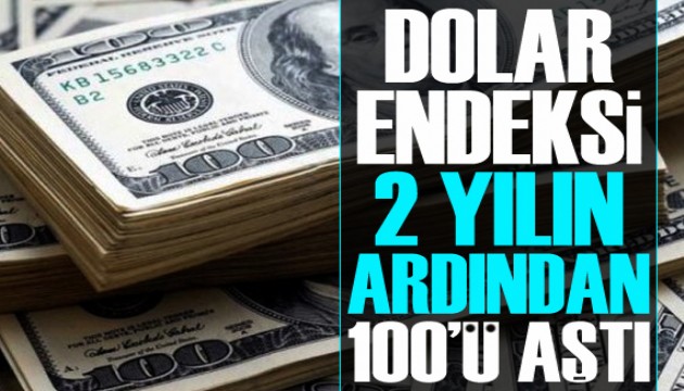 Dolar endeksi, Mayıs 2020'den bu yana ilk kez 100'ün üzerine çıktı