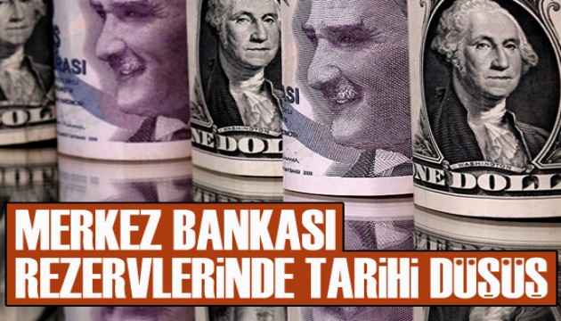 Merkez Bankası rezervlerinde tarihi düşüş