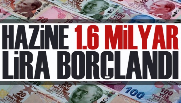 Hazine 1,6 milyar TL borçlandı