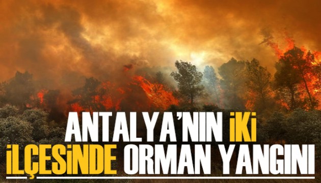 Antalya'nın iki ilçesinde orman yangını