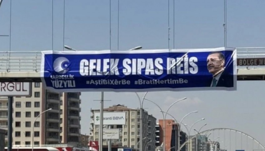 Erdağan'a teşekkür pankartları
