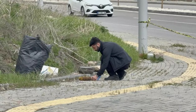 Yol kenarında havan topu bulundu