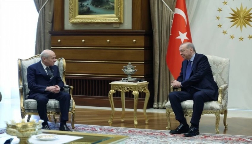 Erdoğan ve Bahçeli görüşmesi sona erdi! Tarihi kareler