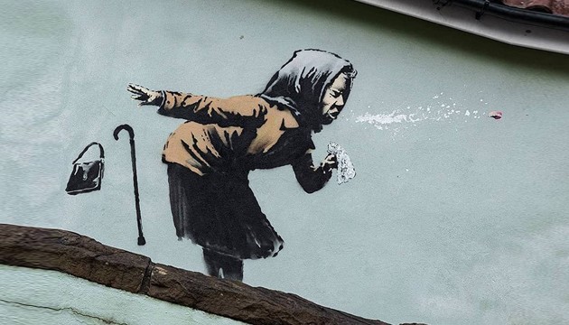 Banksy'den korona grafitisi