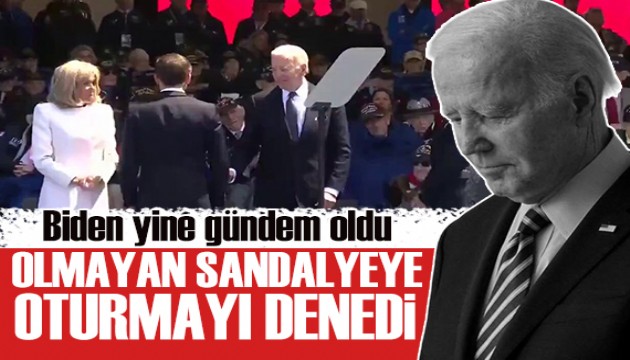 Biden olmayan sandalyeye oturmaya çalıştı