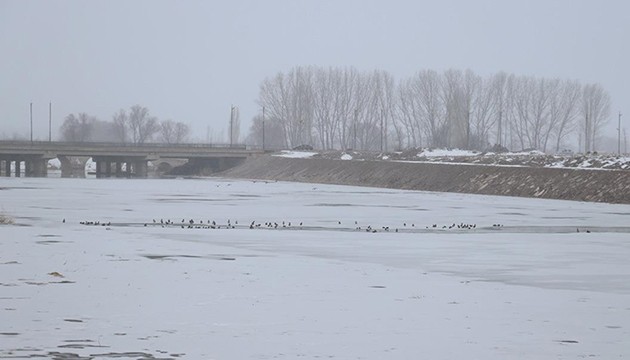 Kızılırmak'ta buz manzaraları