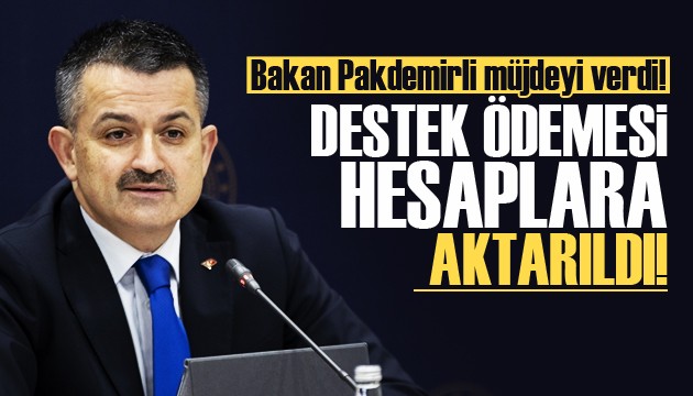 Pakdemirli: Destek ödemesi hesaplara aktarıldı!