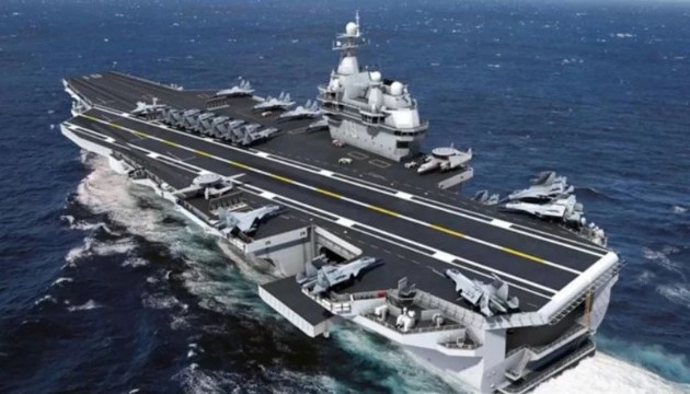 Milli uçak gemisi denize indiriliyor